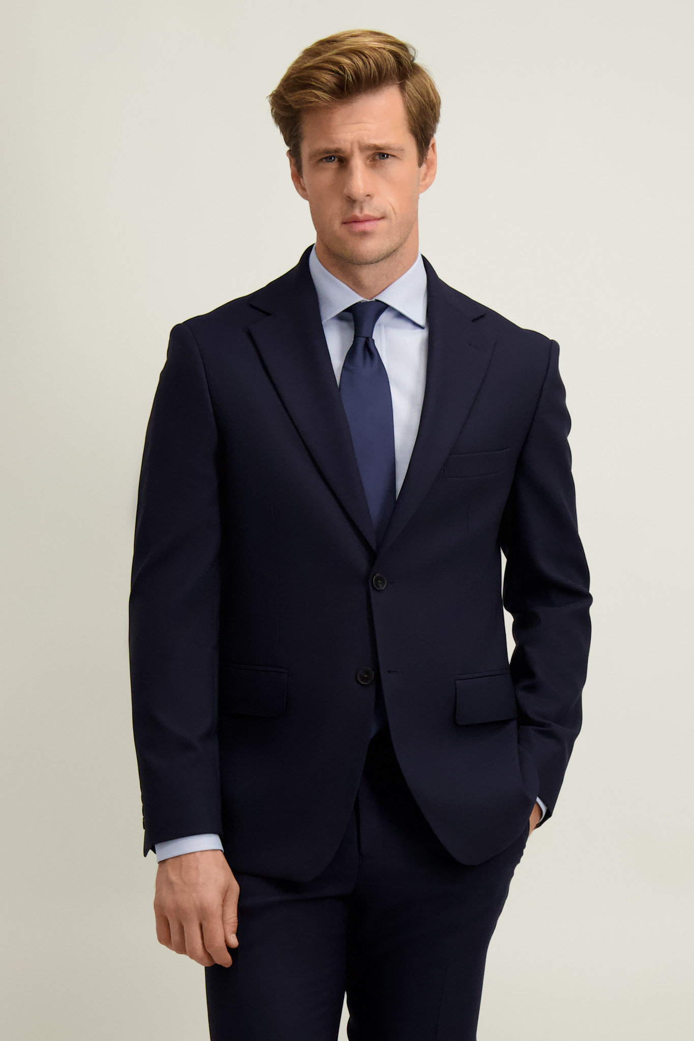 Granatowa wełniana marynarka męska 44865