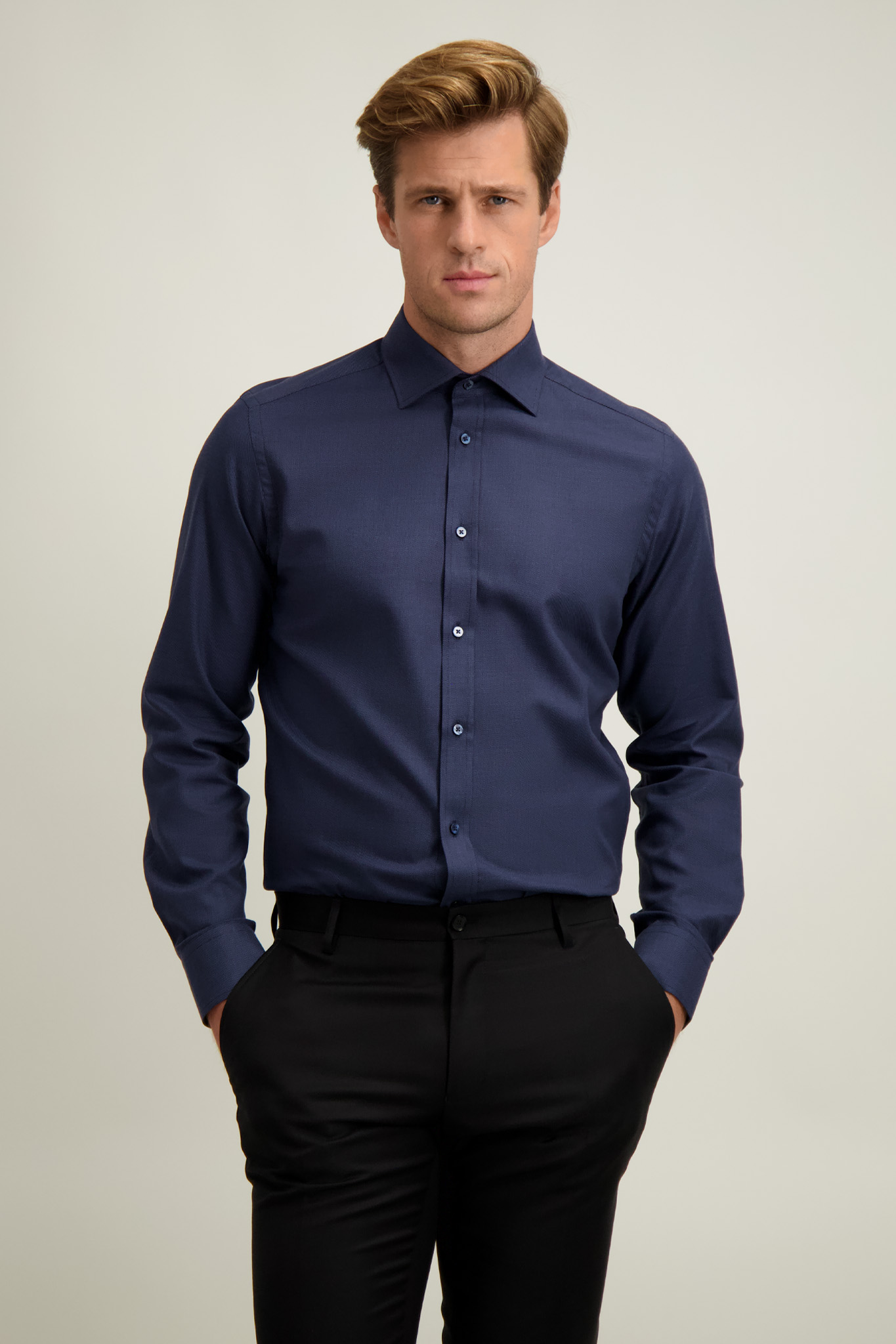 Granatowa bawełniana koszula męska 93591