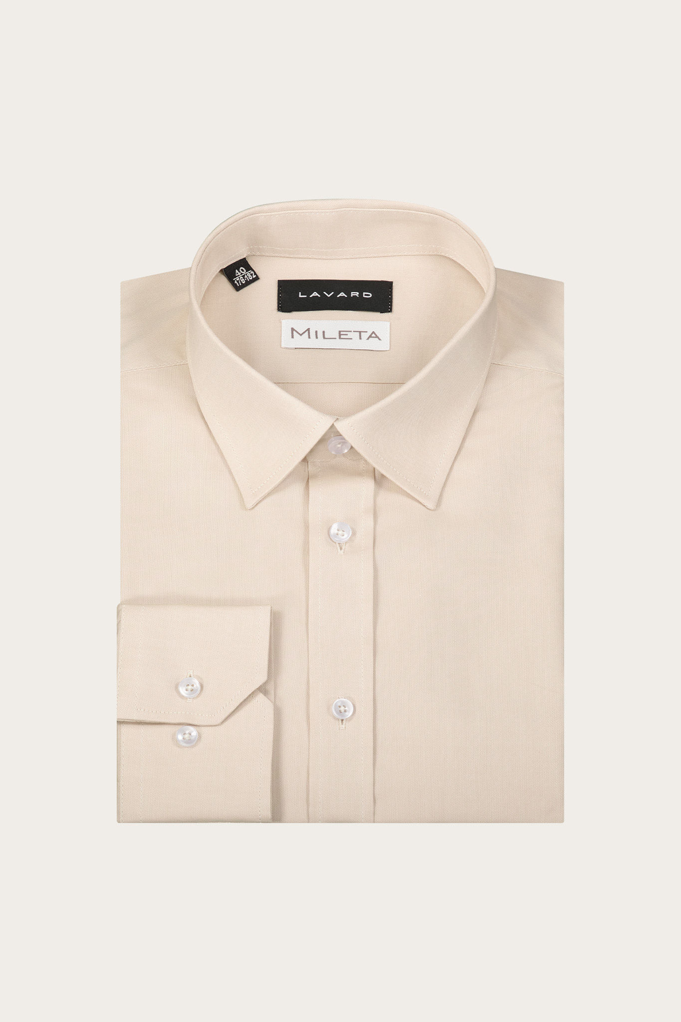 Beżowa bawełniana koszula męska 93658