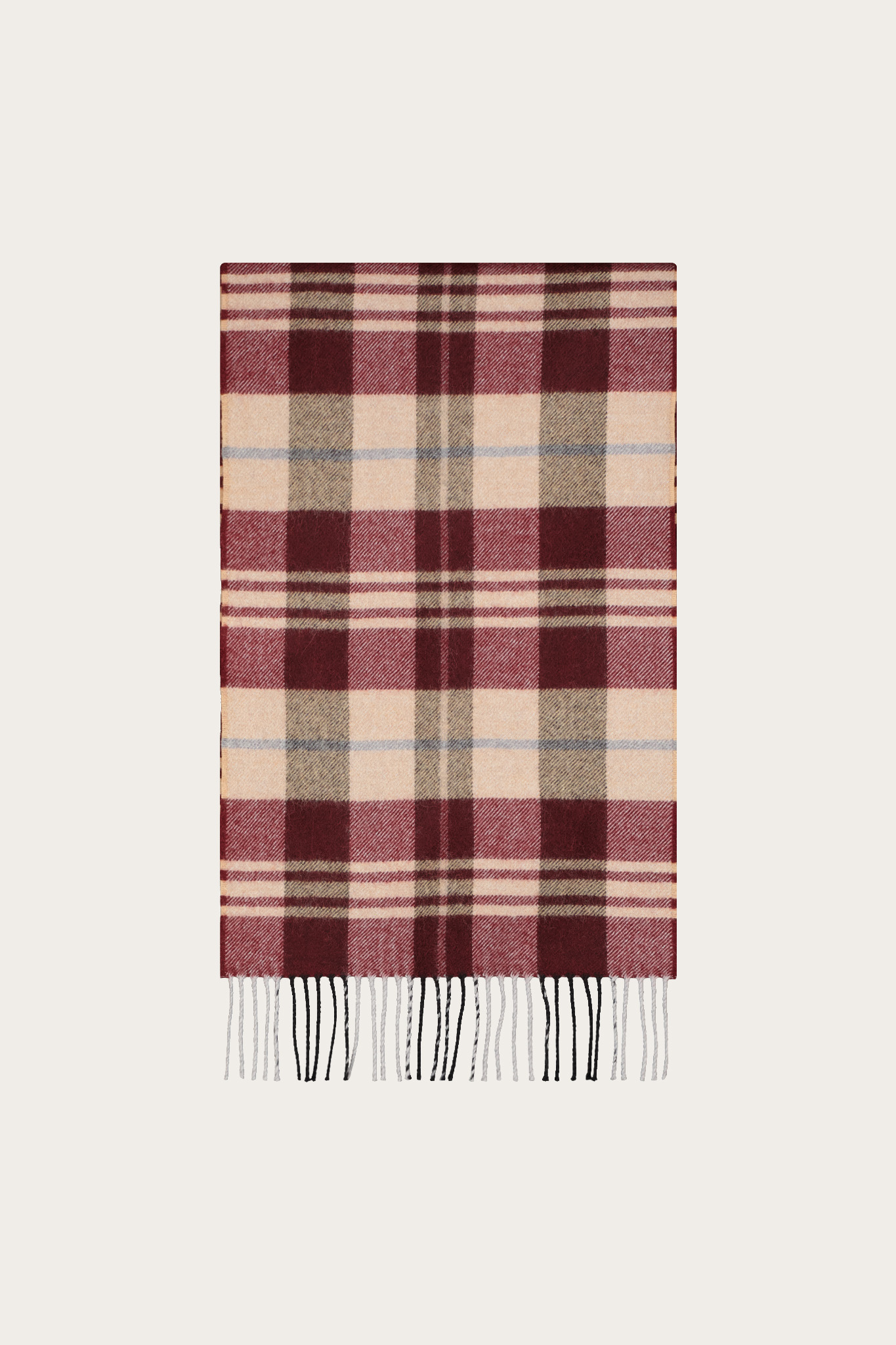 Bordowy wełniany szal męski 77147