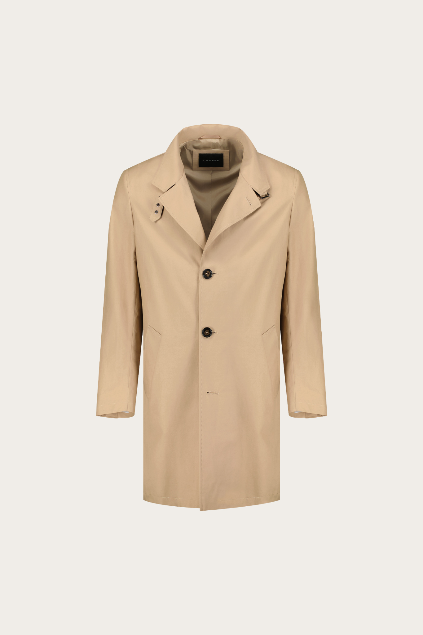 Kamelowy płaszcz męski z bawełną 20217