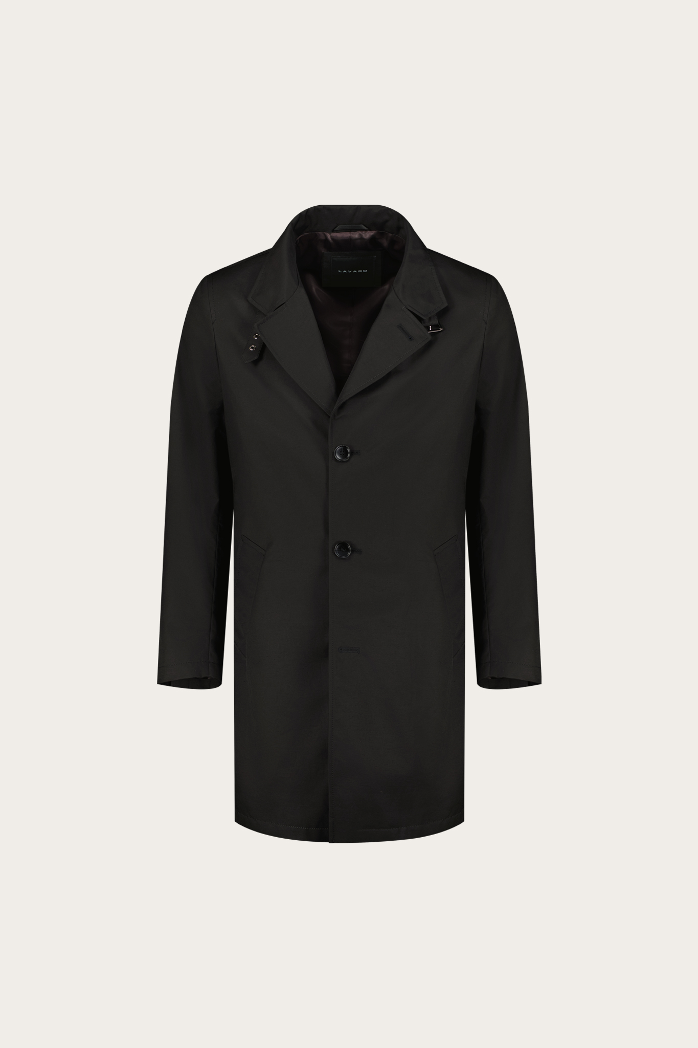 Czarny płaszcz męski z bawełną 20219