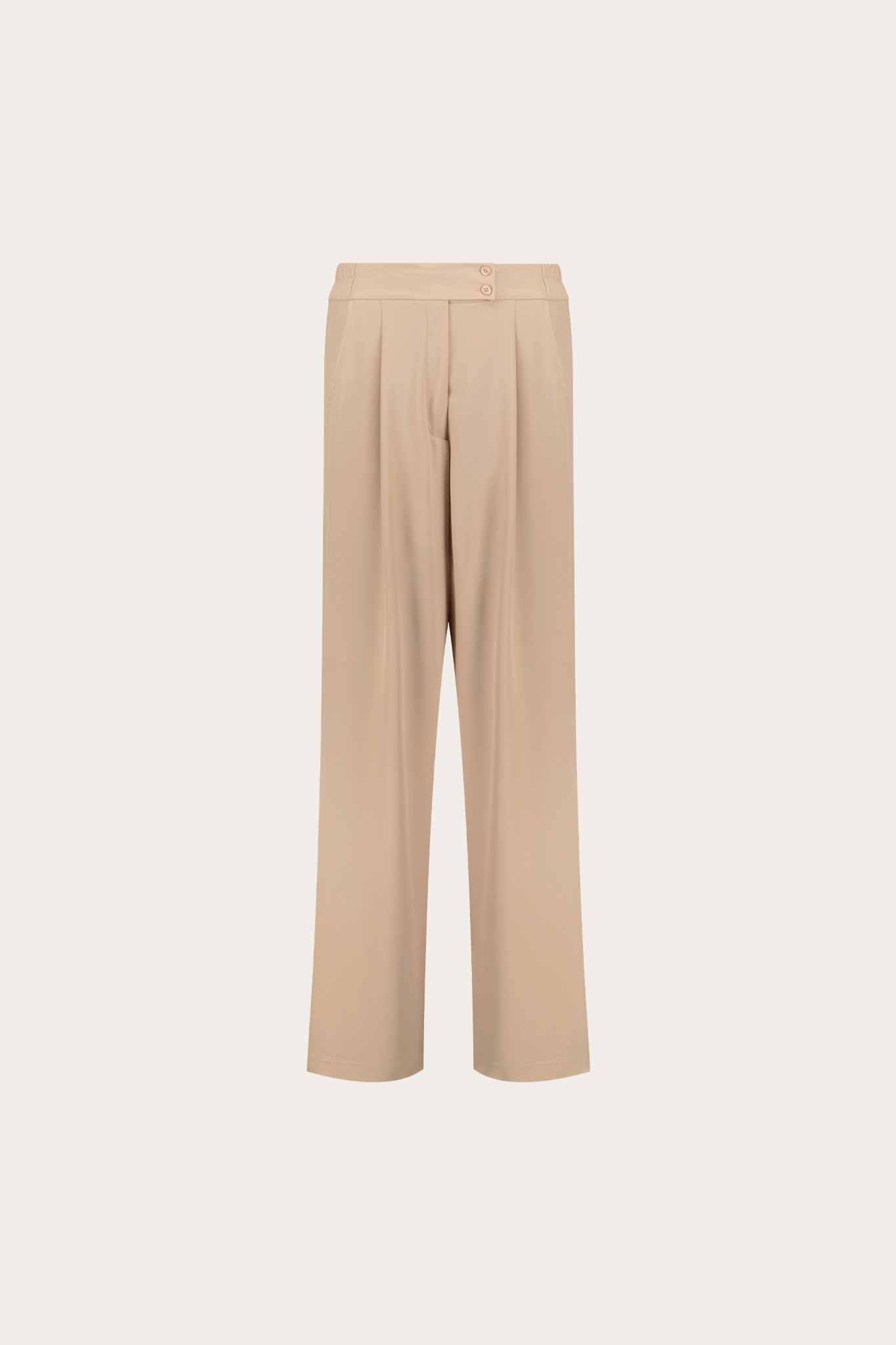 Beżowe szerokie spodnie damskie 57798