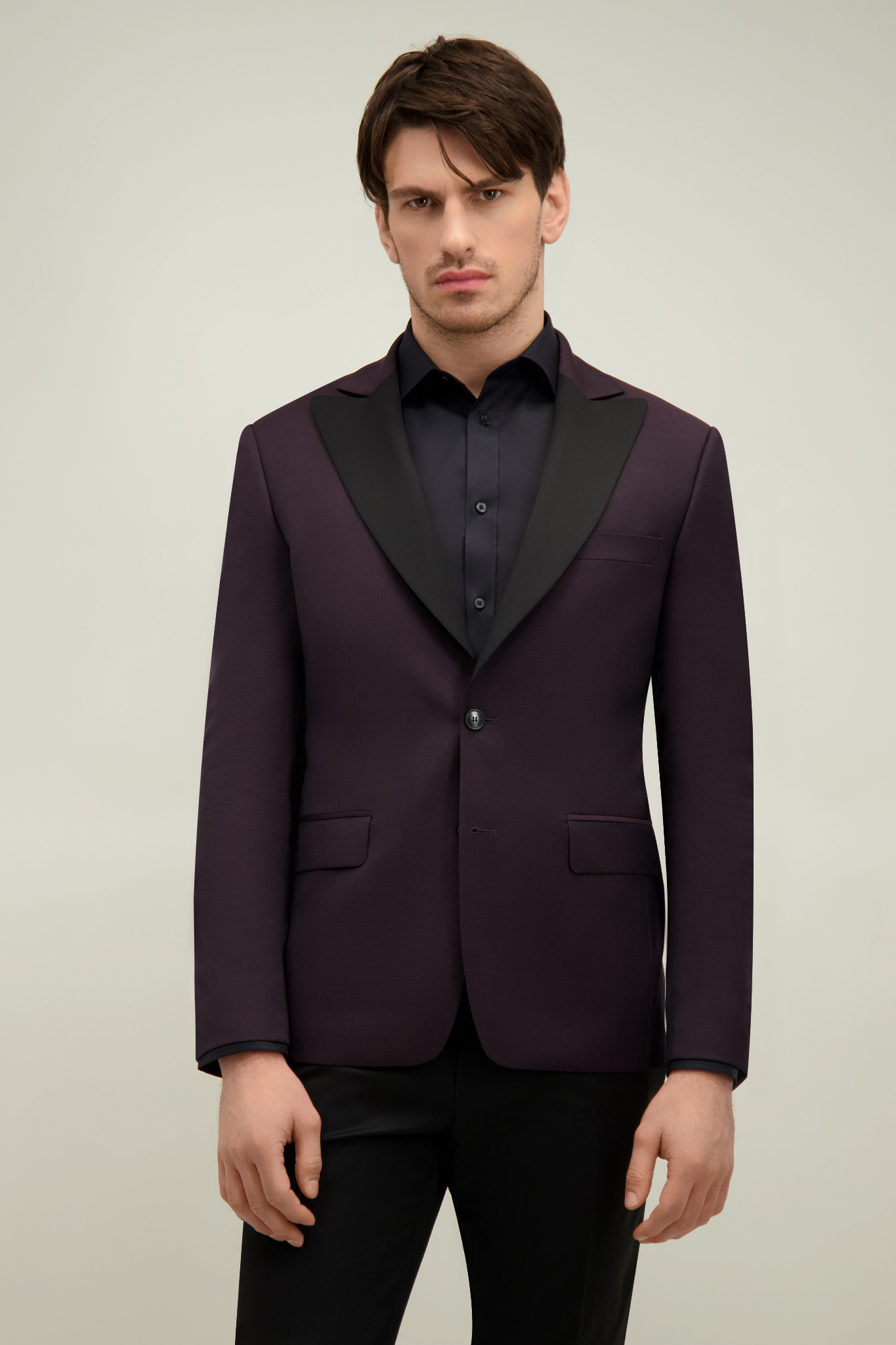 Burgundowa wełniana marynarka męska 46525