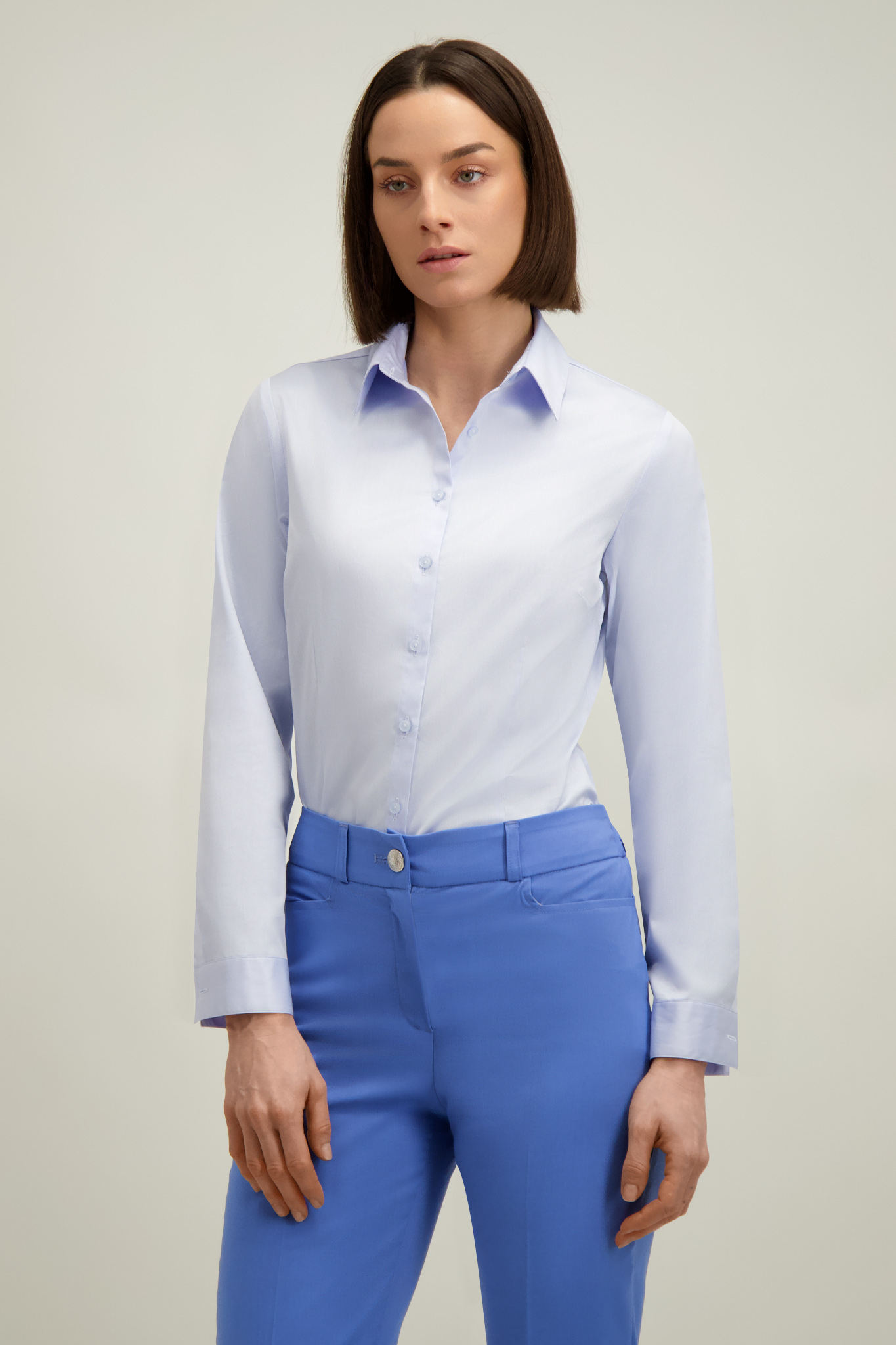 Niebieska bawełniana koszula damska 87382