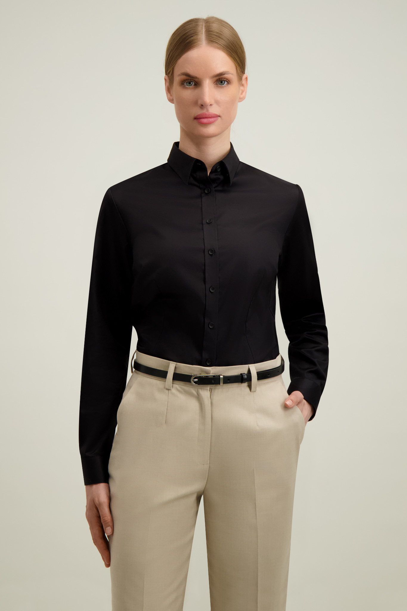 Czarna bawełniana koszula damska 87399