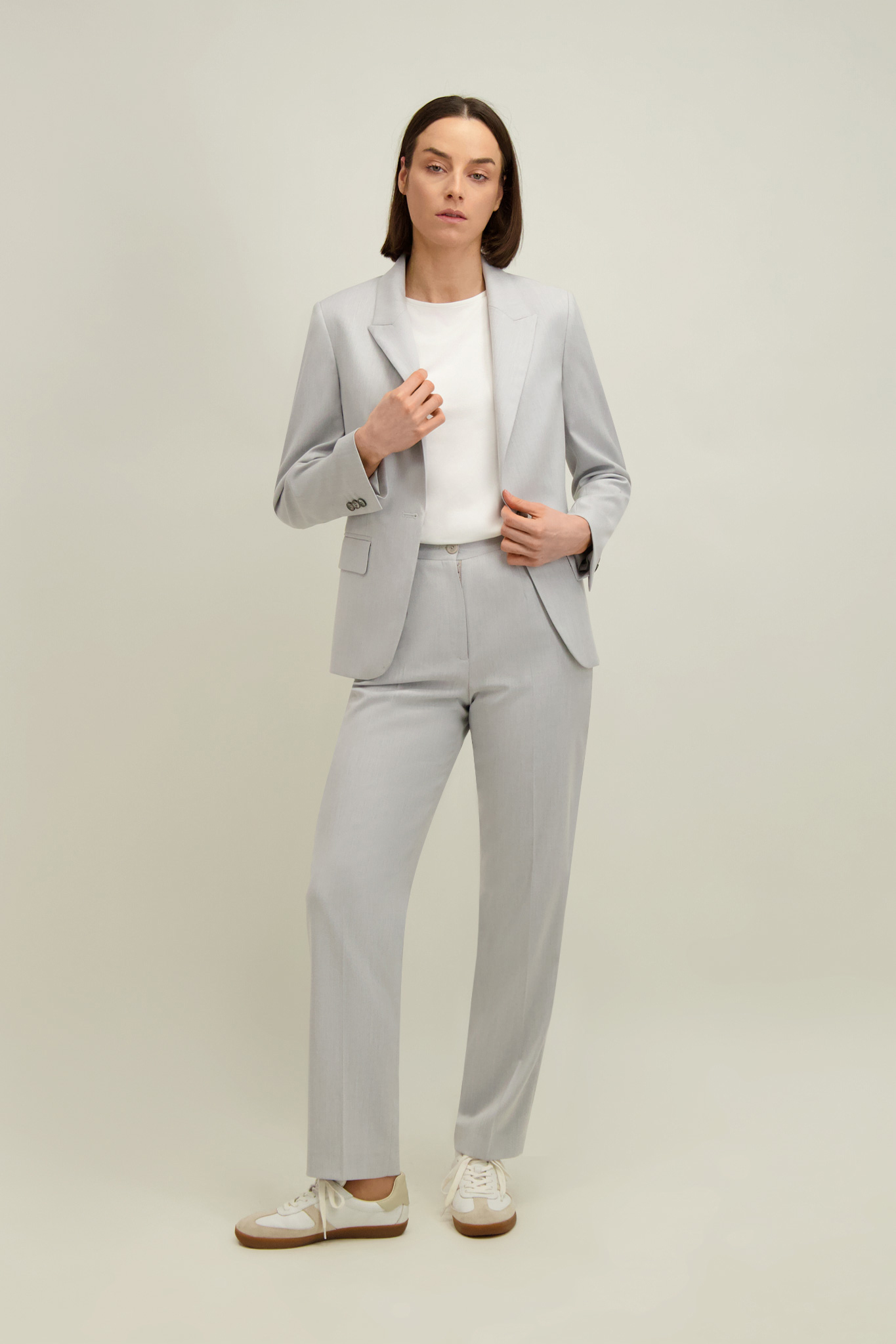 Jasnoszare spodnie damskie 87636