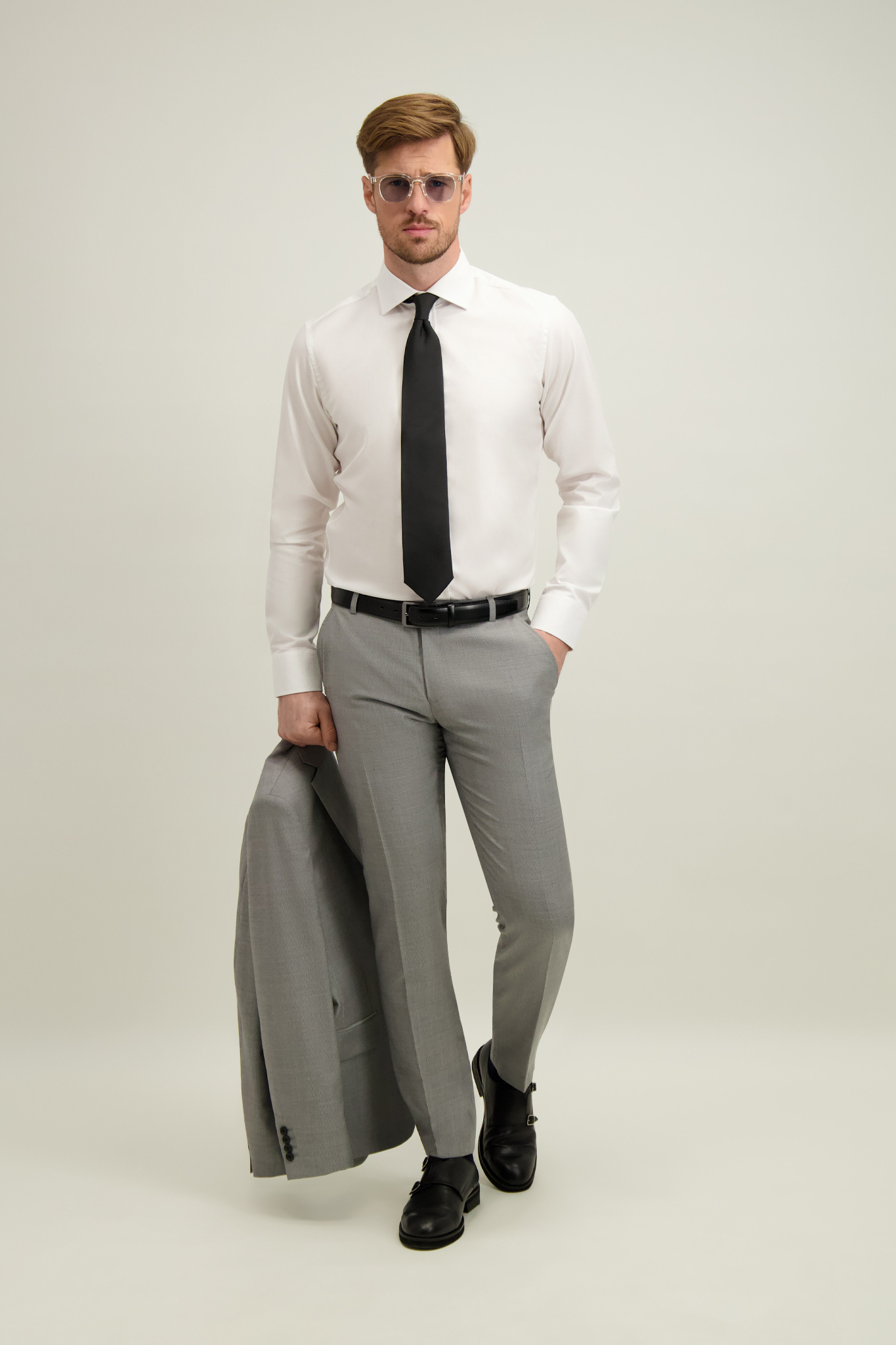 Biała bawełniana koszula męska 93626