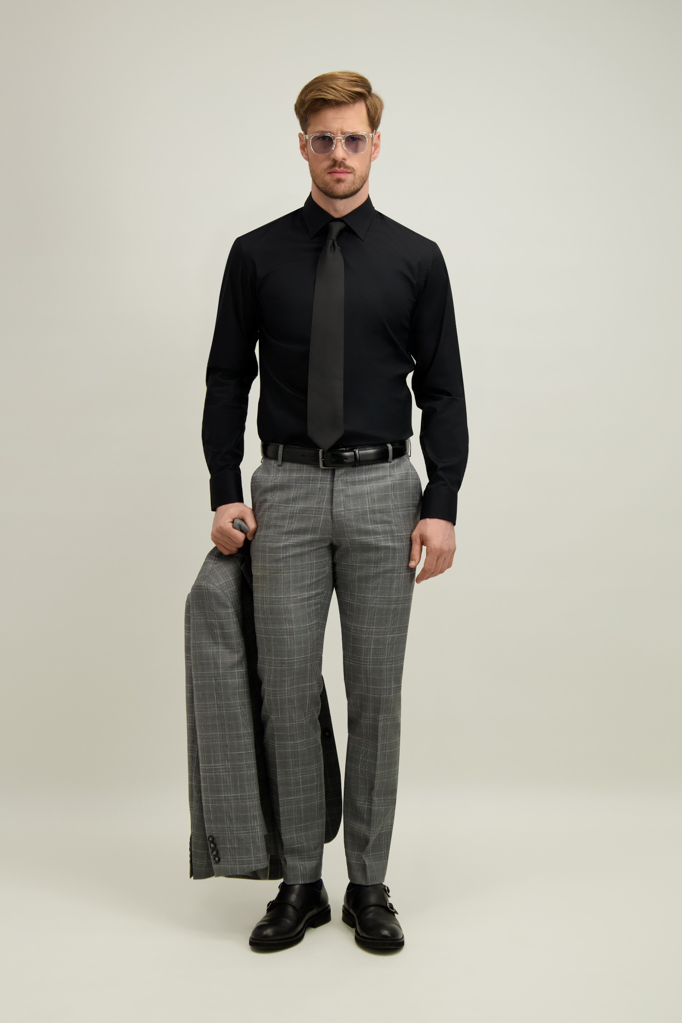 Czarna bawełniana koszula męska 93649