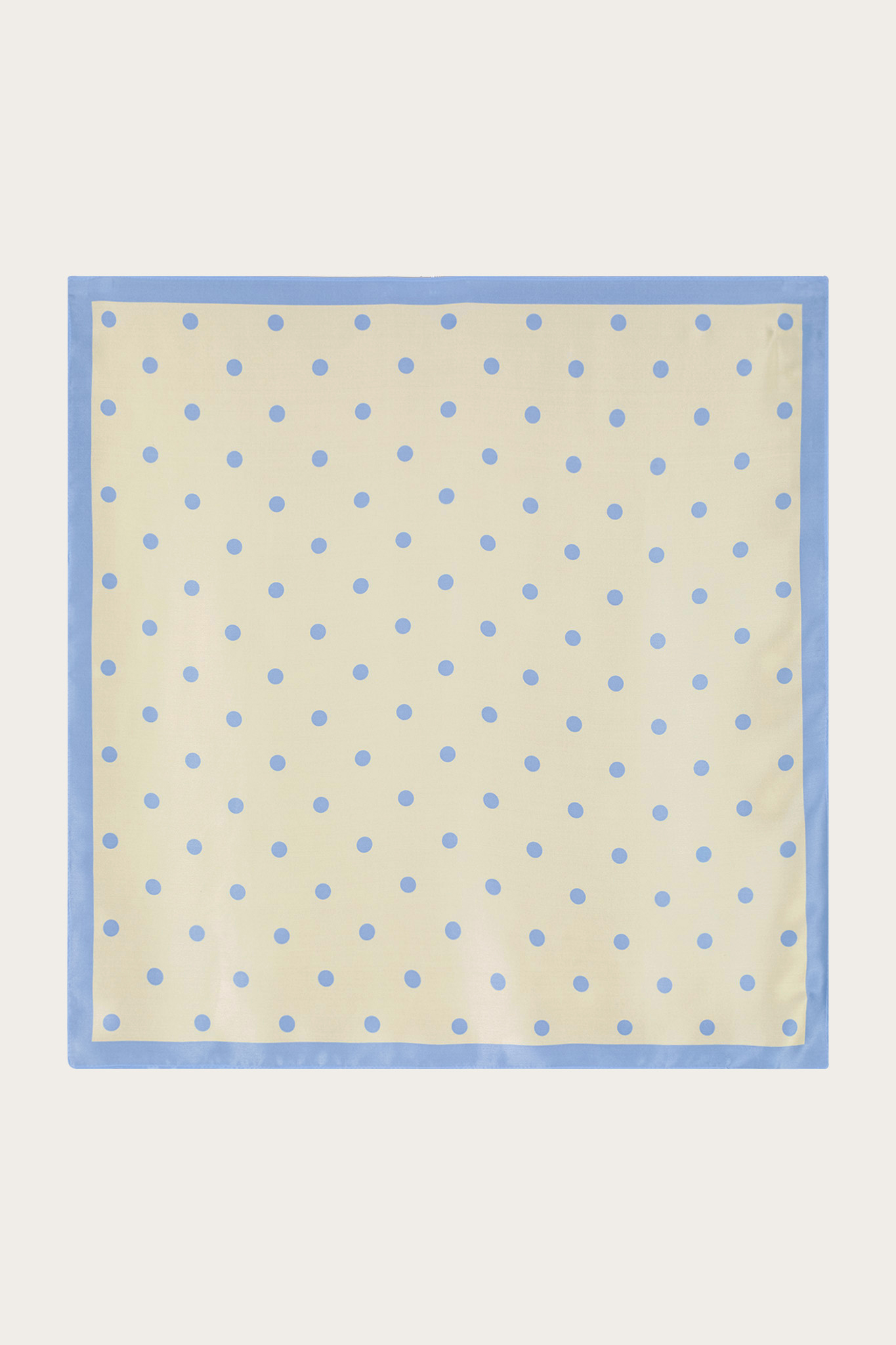 Apaszka damska w kolorze ecru w błękitne groszki 87666