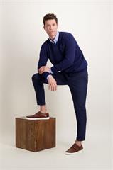 Granatowy bawełniany sweter męski 74116