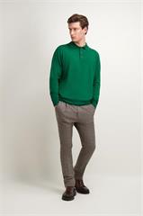 Zielone polo męskie z wełny merino 74249