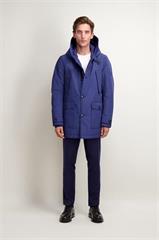 Granatowa męska kurtka z kapturem 29938