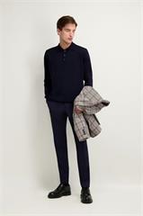 Granatowe polo męskie z wełny merino 74196