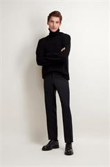 Czarny golf męski z wełną 74237