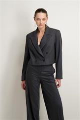 Grafitowa marynarka damska z wełną 86728