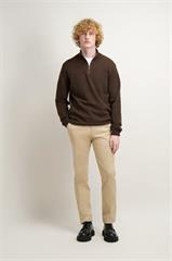 Brązowy męski sweter z zamkiem 74233