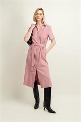 Różowa sukienka z kołnierzykiem 87022