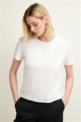 Kremowy t-shirt damski 87006