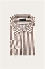 Koszula męska w brązowe paski 93554