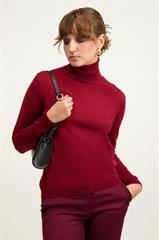 Bordowy golf damski z wełny merino 87119