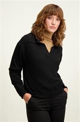 Czarny sweter damski z wełną merino 87121