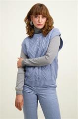 Niebieska kamizelka damska z wełną 87157
