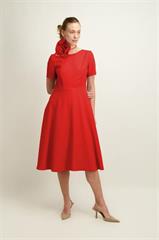 Czerwona rozkloszowana sukienka 87152