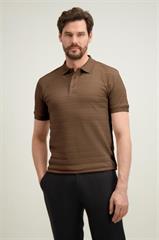 Brązowa koszulka polo męska z bawełną 76147