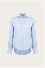 Niebieska koszula damska len 87335