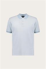 Niebieska bawełniana koszulka polo męska 74321