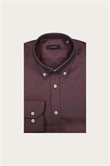 Bordowa koszula męska z długim rękawem 93456
