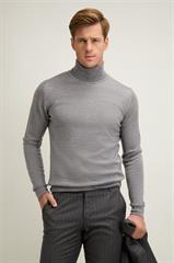 Szary golf męski z wełny merino 74227