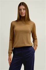 Beżowy golf damski z wełny merino 87117