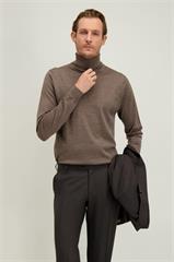 Beżowo-szary golf męski z wełny merino 74373