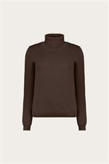 Brązowy golf damski z wełny merino 87760